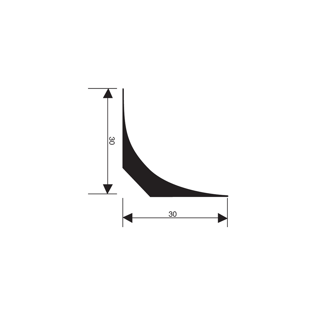 Cushioned Edge Profile PVC 30 mm