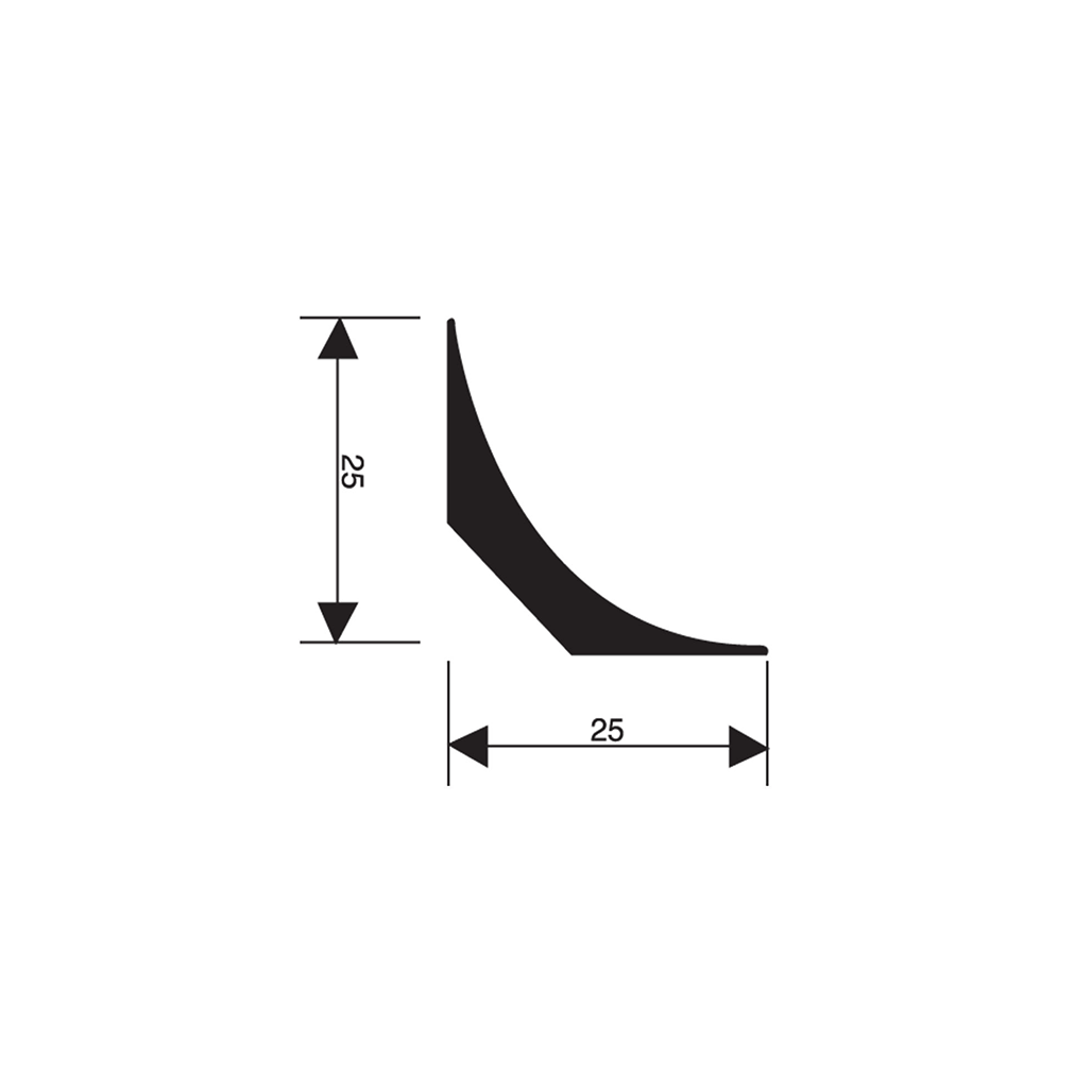 Cushioned Edge Profile PVC 25 mm