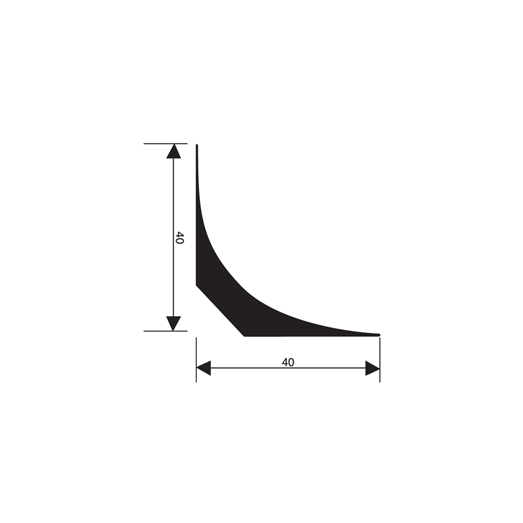 Cushioned Edge Profile PVC 38 mm